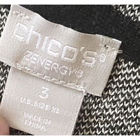 NWT Chico's Zenergy Cotton-Cashmere Blend Ombre Hooded Cardigan Women’s Size L - Picture 3 of 8